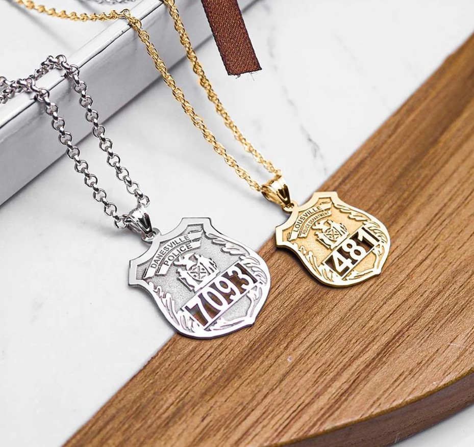Police Badge Retirement Necklace