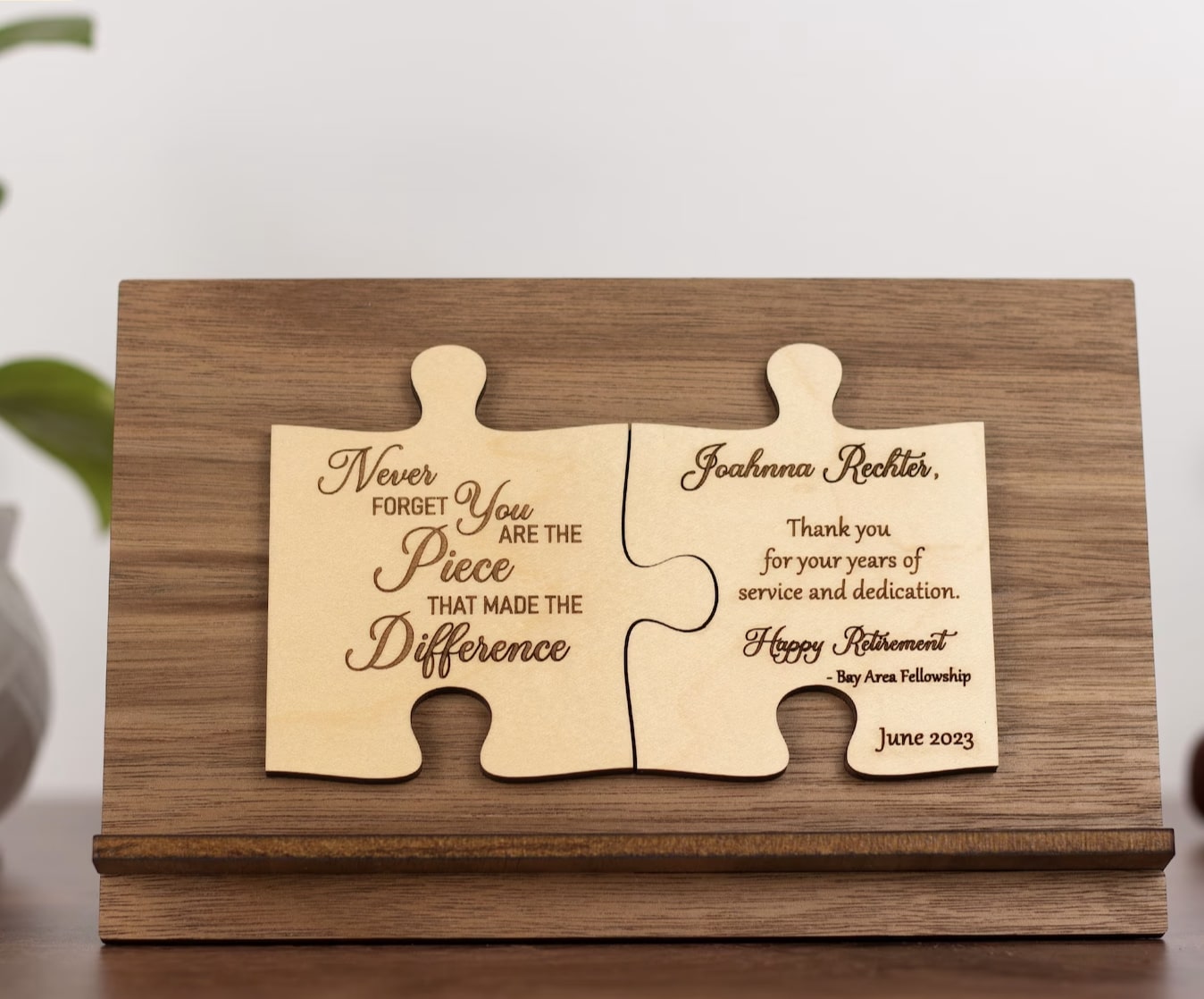 Two-Puzzle Retirement Sign