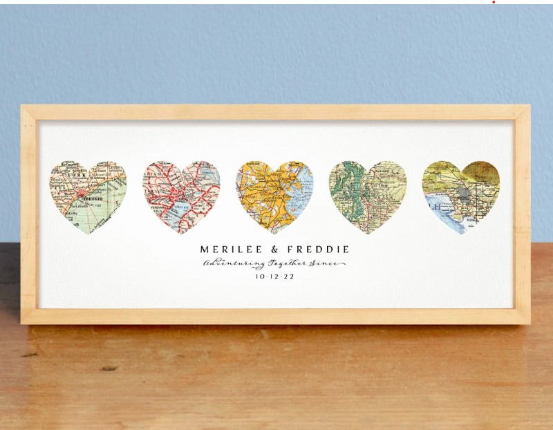 Heart Map Personalized Framed