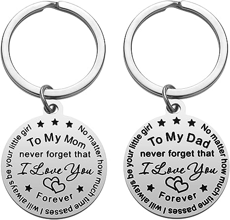 I Love You Forever Inspirational Keychain Best Father Mother Son Daughter  Gift Family Member Key Rings