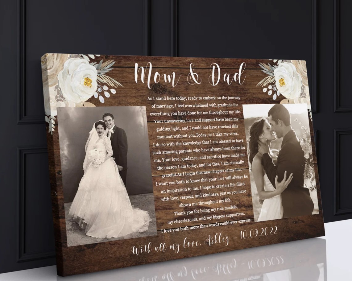 Wedding Gift for Parents Wedding Picture Frame Wedding Thank 