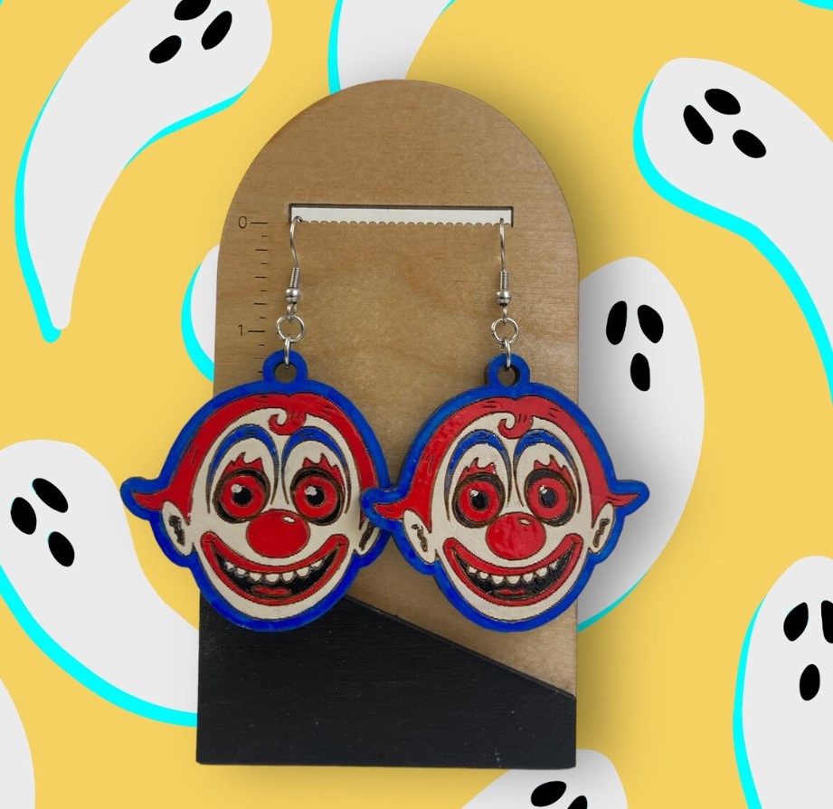 Vintage Creepy Clown Earrings