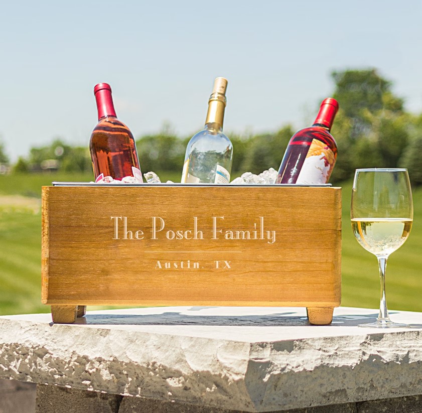Personalized Wooden Wine Trough