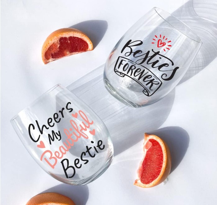Bestie Stemless Wine Glass