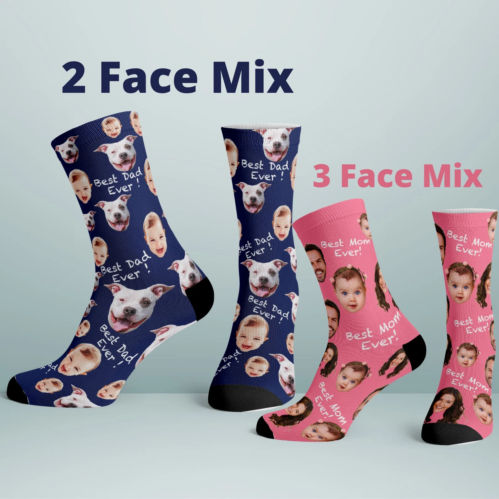Custom Face Socks with Text