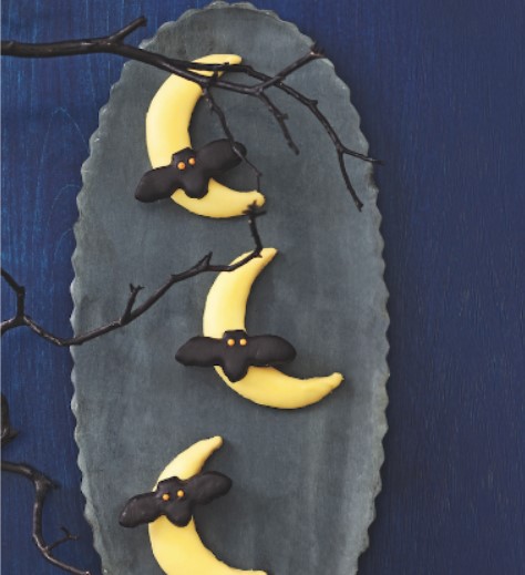 Bats Flying Across the Moon Cookies