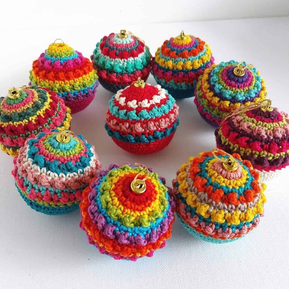 Boho Christmas Crochet Baubles