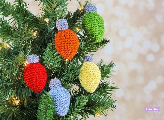 DIY Crochet Christmas Light Ornaments