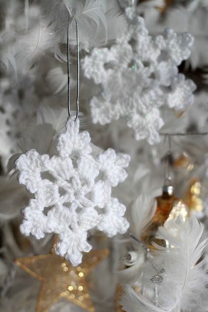 DIY Crochet Snowflake Ornaments