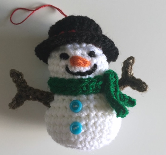 Crocheted Snowman Ornament