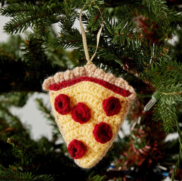 Red Heart Slice of Pizza Ornament
