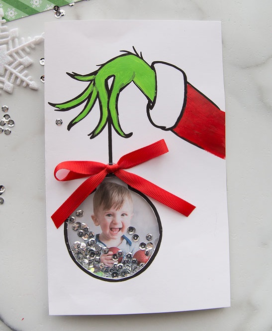 Grinch Ornament Card