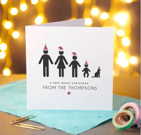 Personalised 10 Pack Of Family Christmas Cards