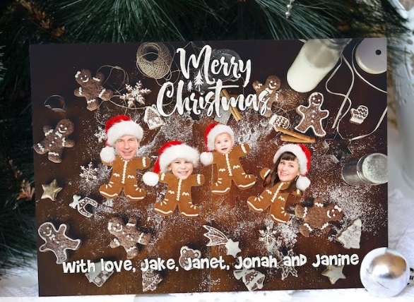 Funny Gingerbread Cookies Printable Photo Card