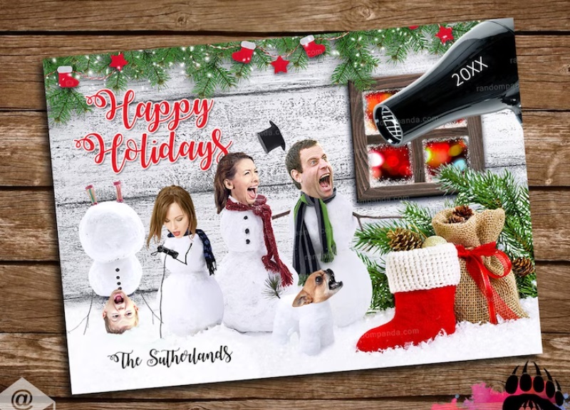 Snowmen Scared Holiday Card