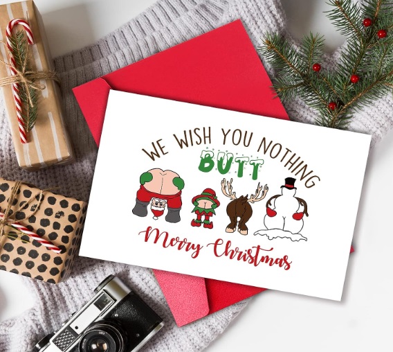 GYYsweetus Naughty Butt Christmas Card