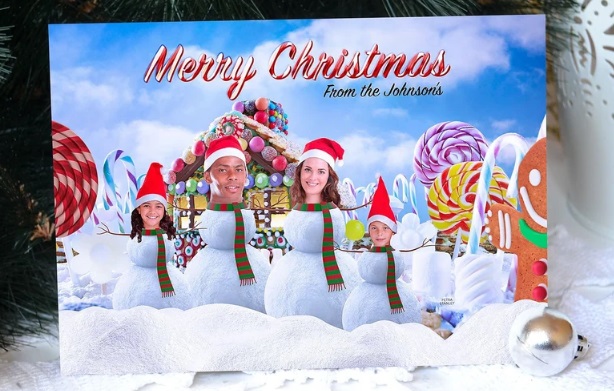 Custom Funny Family of Snowmen Christmas Photo Card