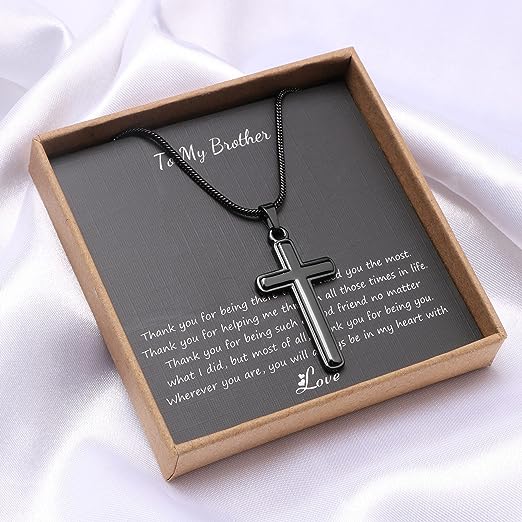 To My Brother Gift, Birthday Gift for Brother from Sister, Men Christian  Cross