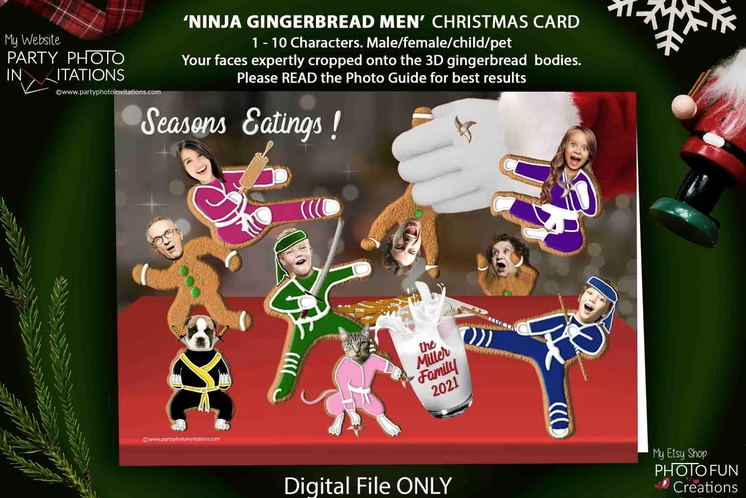 NinjaBread Custom Photo Xmas Card