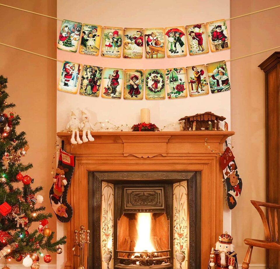 Vintage Christmas Wood Banners
