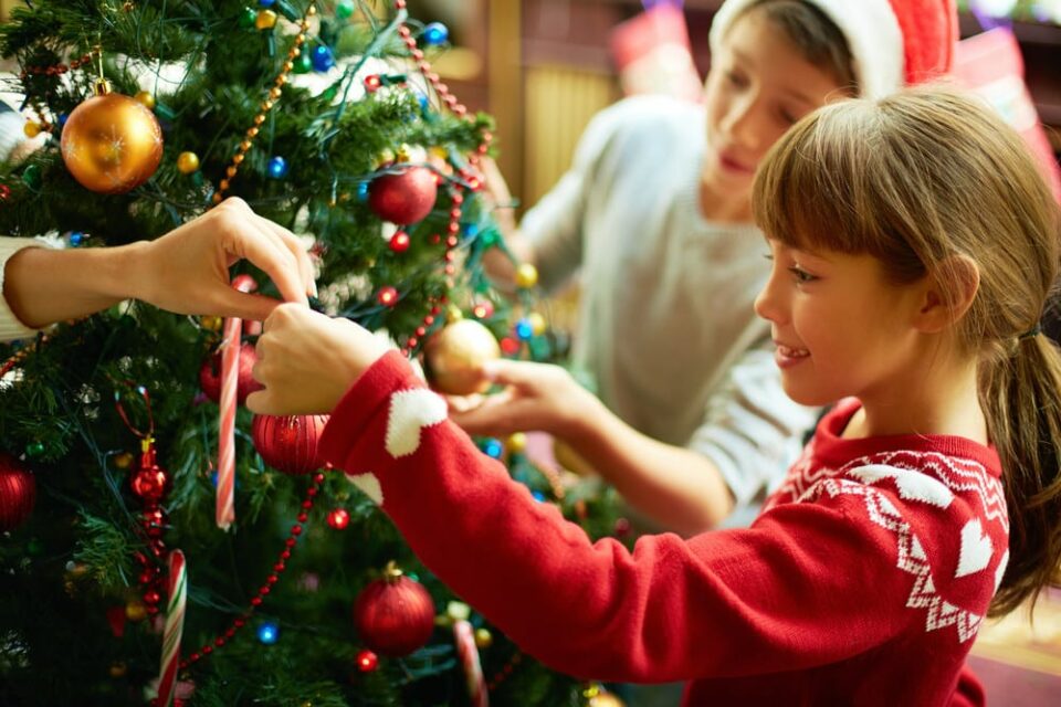 Putting the Christmas tree up