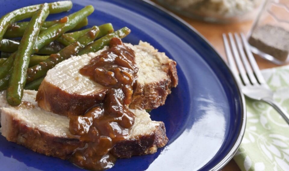 Glazed Pork With Fresh Plums