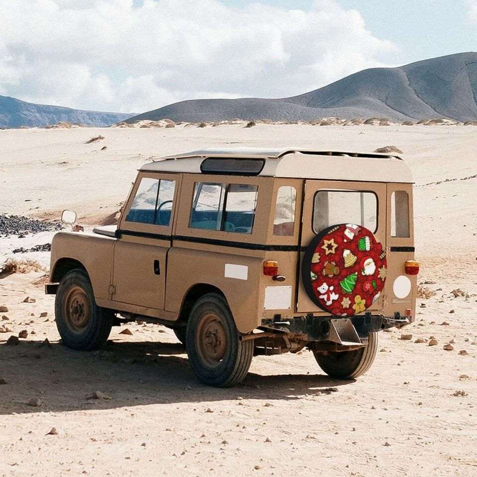 Happy Christmas Printed Spare Tire Cover
