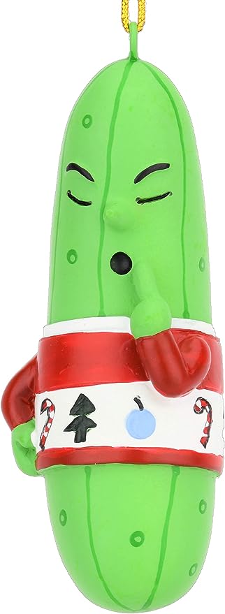 Pickle Christmas Ornament with an adorable face