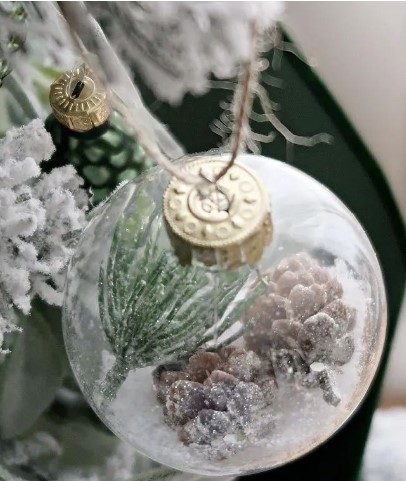 Snow Pine Globe Ornament