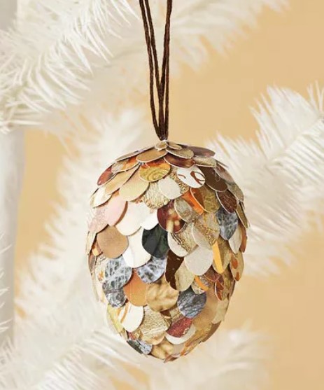 Paper Pinecone Christmas Ornament