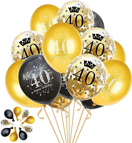 Cheers to 40 Years Birthday Decoration Set Whiskey Balloon 40th Birthday  Balloons Jumbo 40 40th Birthday Decorations 40 Black 40 