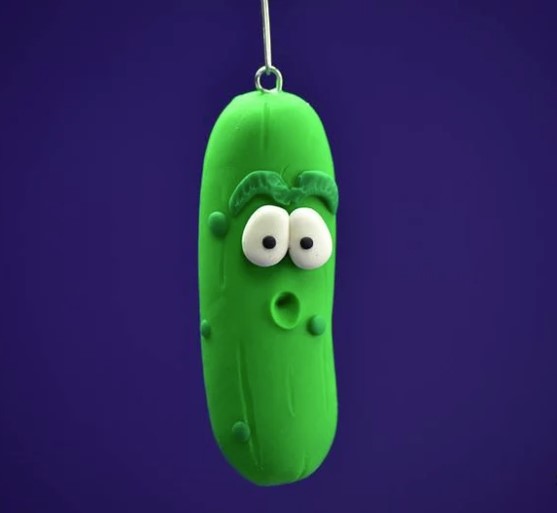 Polymer clay pickle ornament
