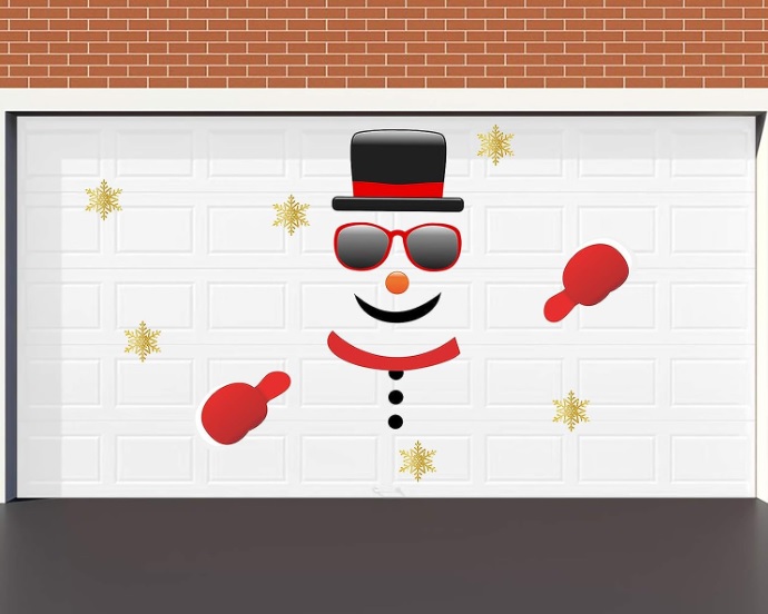 Rtudan Christmas Snowman Garage Door