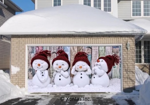 Christmas Garage Door Décor Snowman