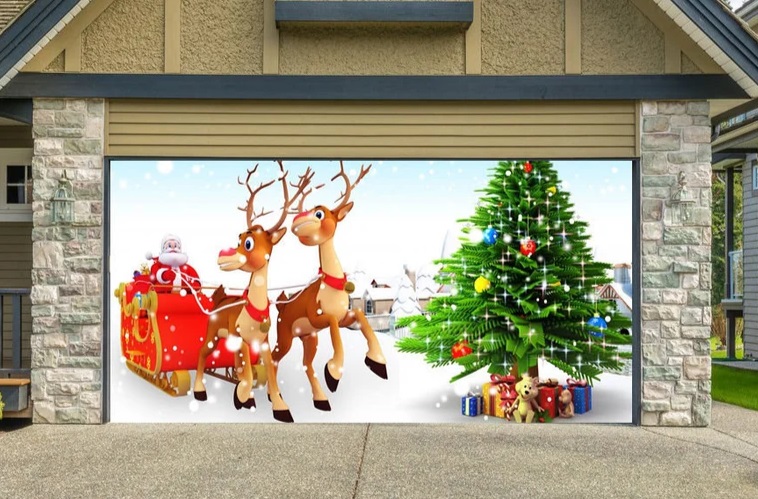 Santa Claus Garage Door Mural