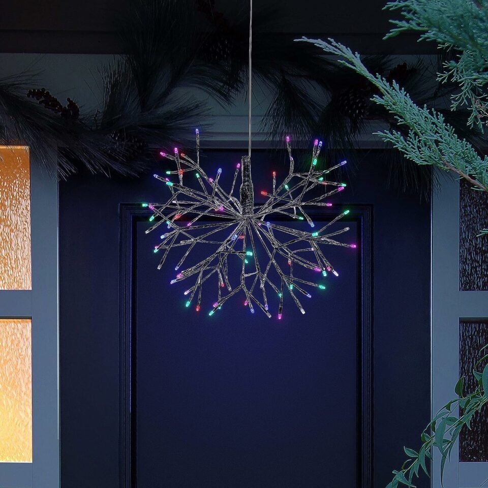 Snowflake Hanging Ornament with LED Lights
