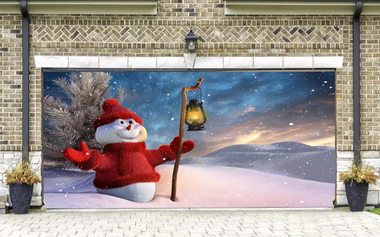 Snowman Garage Door Mural