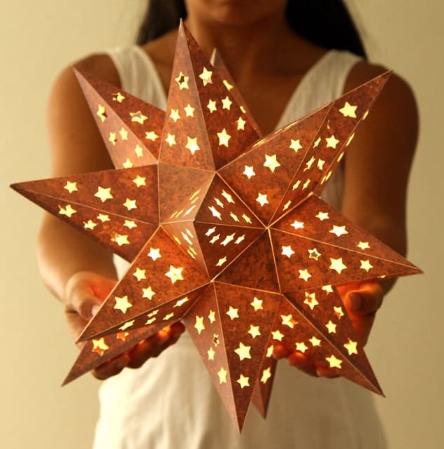 Faux Metal Star Lantern