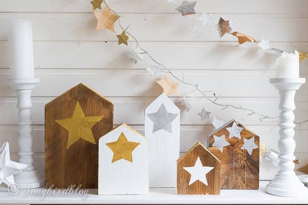 Stars Garland Christmas Mantel