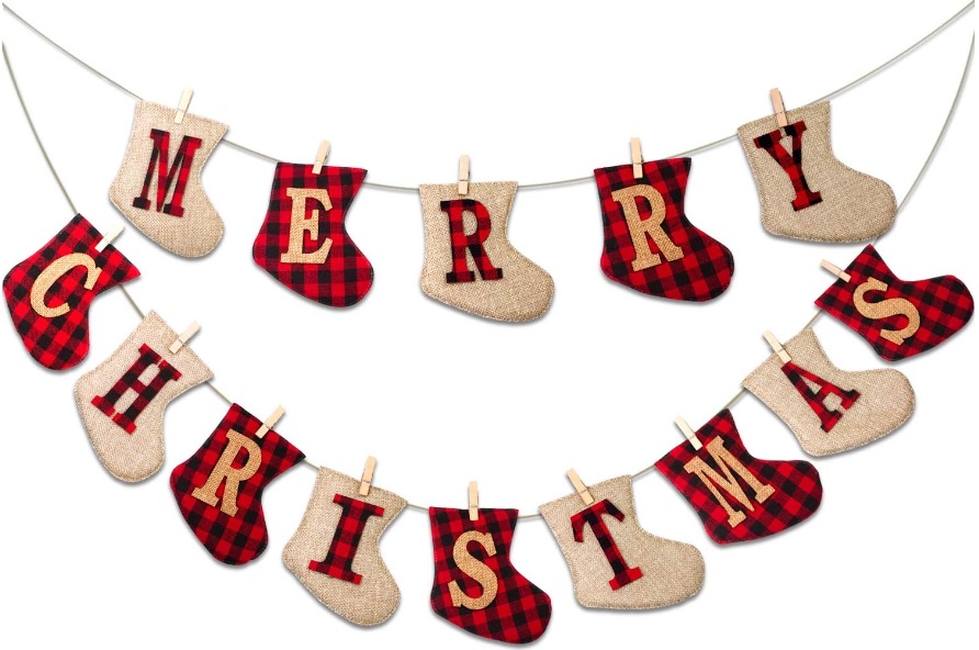 Banner-Sock Shaped Christmas Decoration