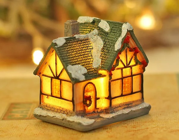 Mini Christmas Village Glowing House Ornament