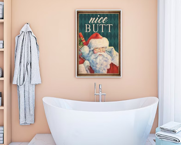 Nice Butt Santa Claus Bathroom Sign
