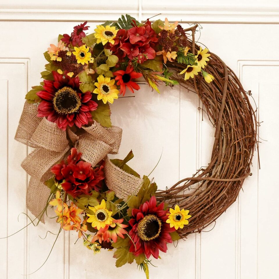 Wreath with Burlap Bow
