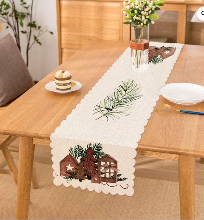 Winter Pine Cone Table Runner
