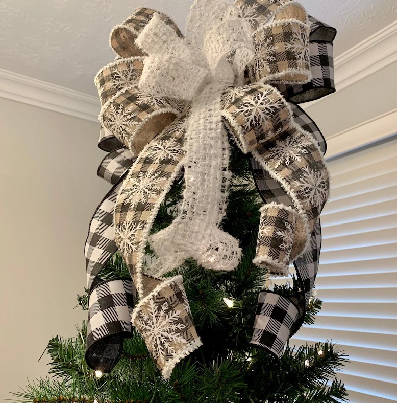 Plaid Ribbon Tree Topper
