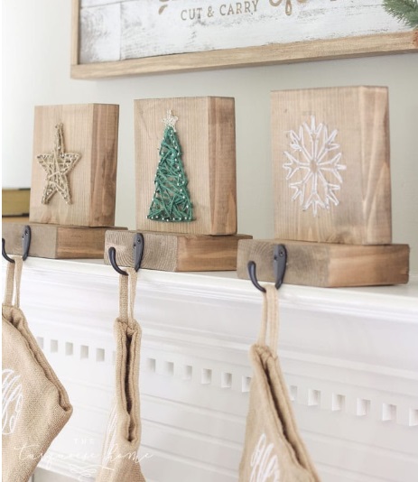 DIY String Art Stocking Holders