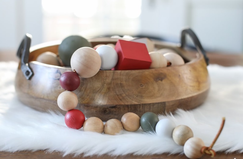 DIY Oversized Wood Bead Garland