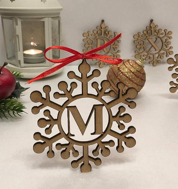 Personalized Wood Handmade Snowflake Ornament