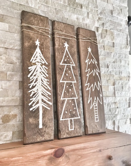Handcrafted Rustic Wooden Christmas Trees