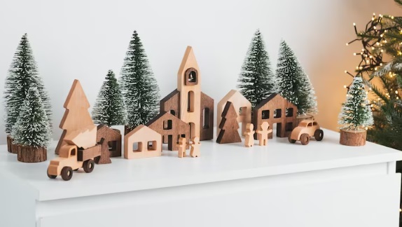 Wooden Village Houses Decor